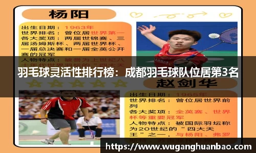 羽毛球灵活性排行榜：成都羽毛球队位居第3名